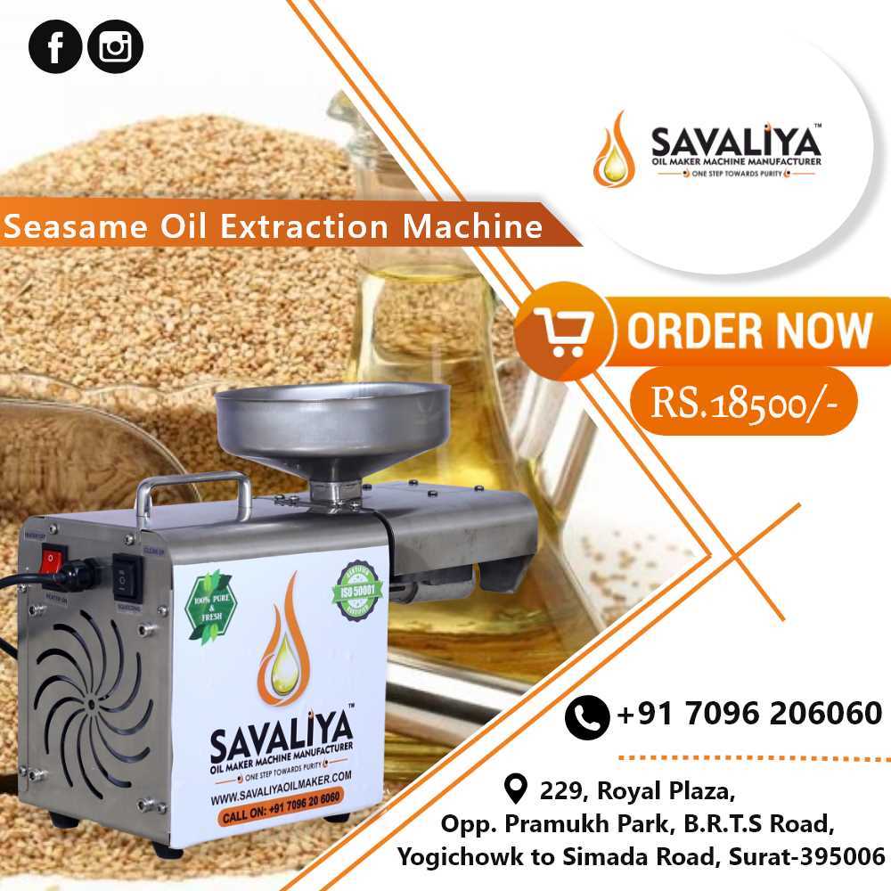 SAVALIYA SESAME OIL MAKER MACHINE FOR HOME USE