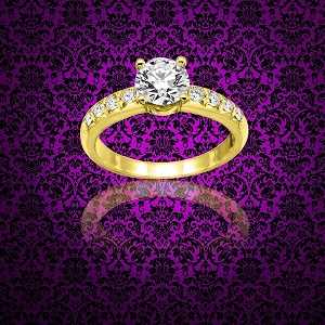 Moissanite Ring With Small Diamonds