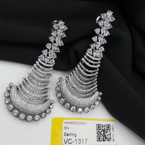 Designer Ruby Gold Polish American Diamond Earrings-sonxechinhhang.vn