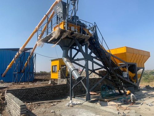 Fully Automatic Stationary Inclined Twin Shaft Concrete Batching Plant