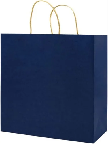 Blue Plain Paper Bag