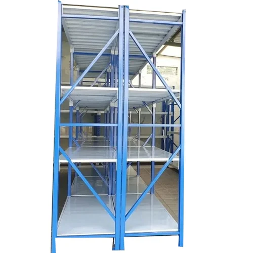 Polished White And Blue Warehouse Storage Racks