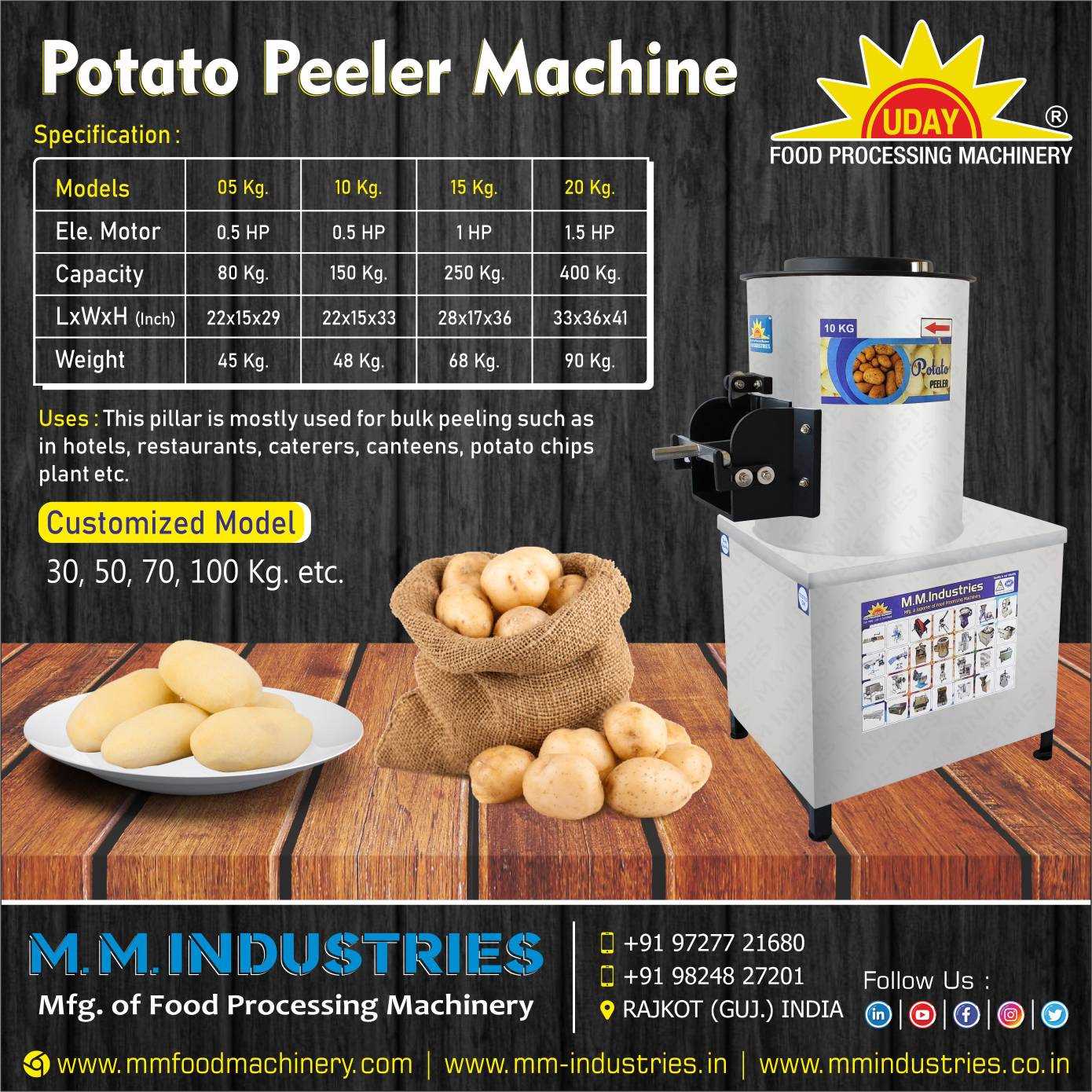Potato Peeler Machines