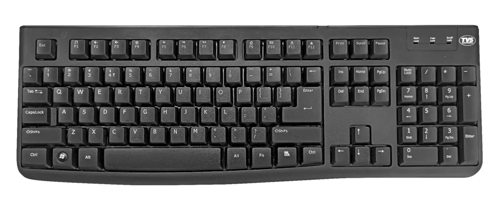 Black Wired TVS Champ Plus Keyboard