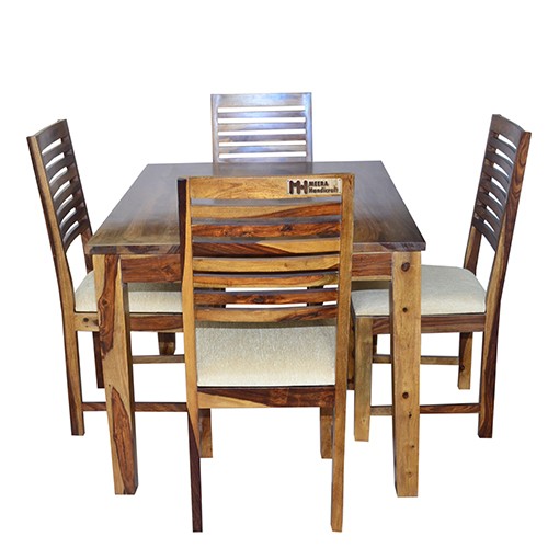 Diamond Sheesham Solid Wood Dining With 4 Chair 4-3 Provincial Teak