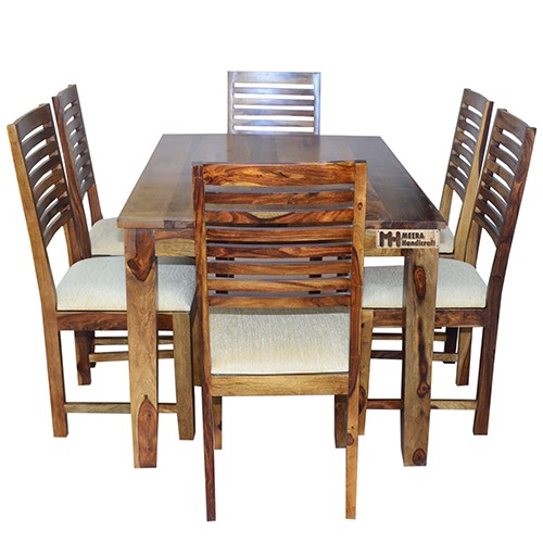 Diamond Sheesham Solid Wood Dining With 6 Chair 5-3 Provincial Teak