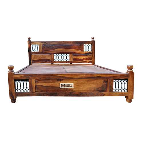 Iron Grill Sheesham Solid Wood Bed – King Size Provincial Teak