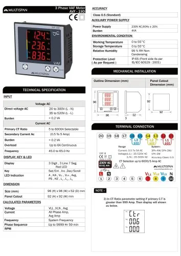 LED Voltage Ampere Frequency Meter