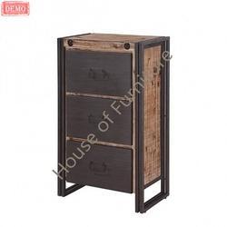 Metal and Wood 3 Drawer Chest
