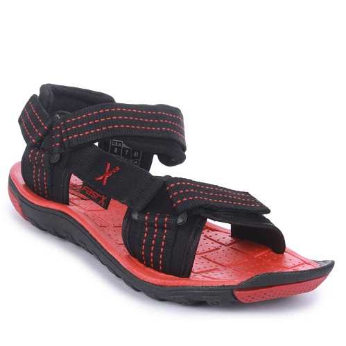 Black Red Men's Sandals & Floaters