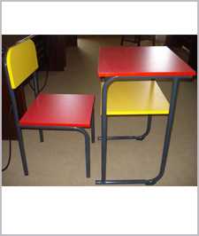 School desk with backrest