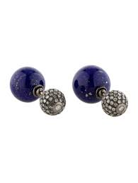 Pave Diamond Gemstone Ball Earrings