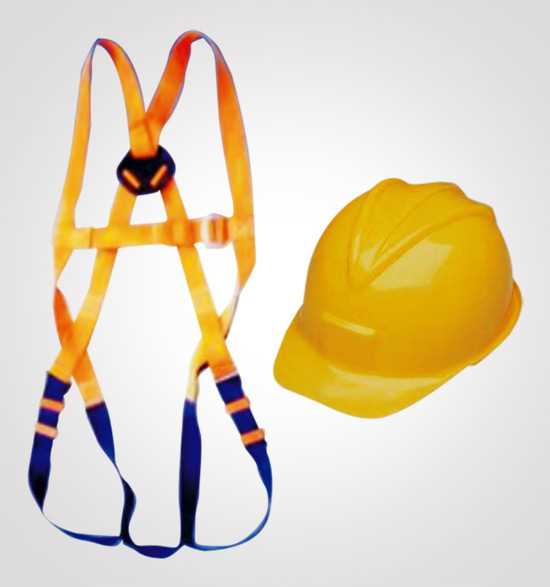 safety helmet and belts