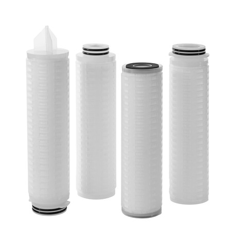 Absolute rated pleated filter cartridges